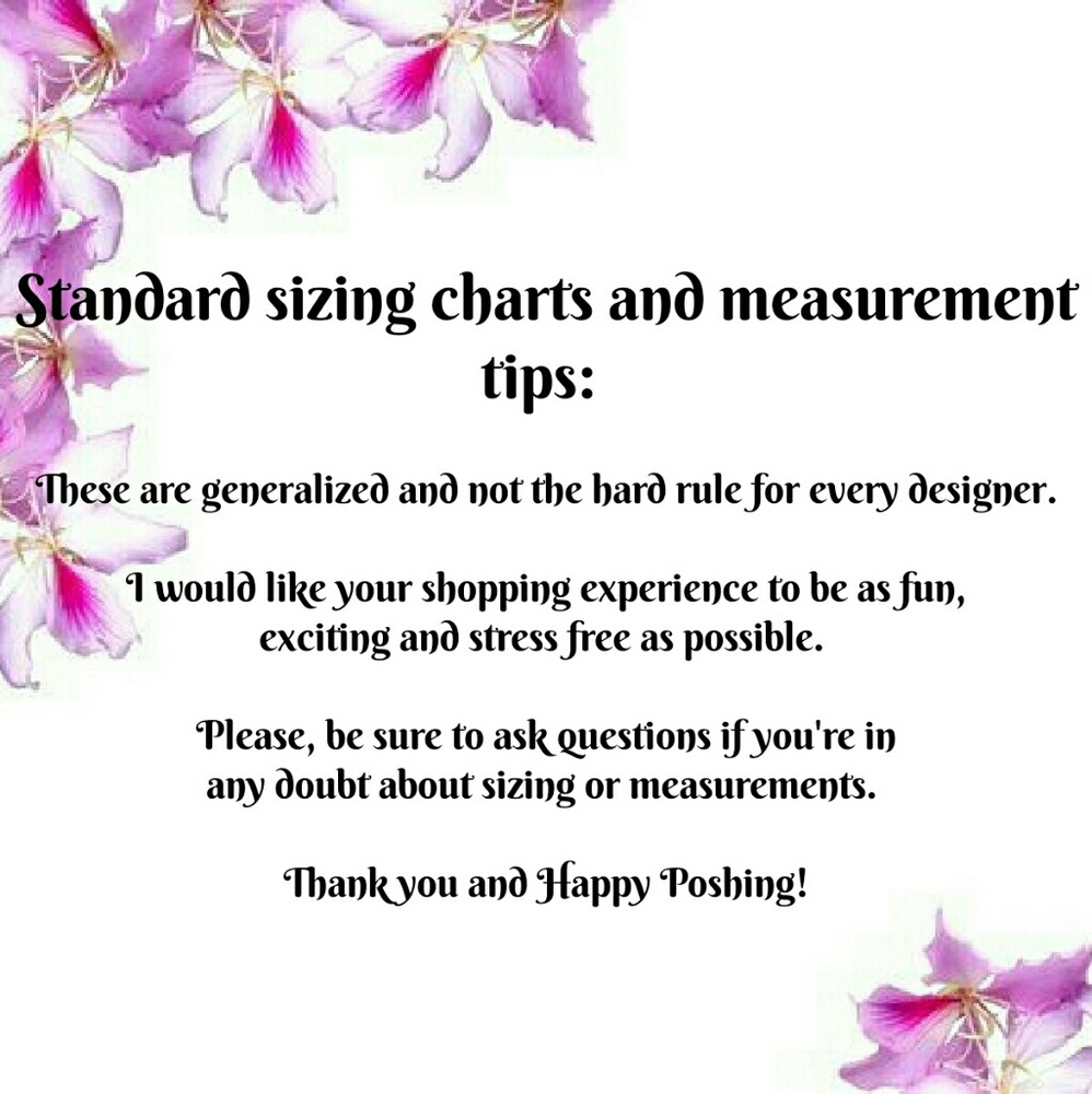 Measurements and sizing